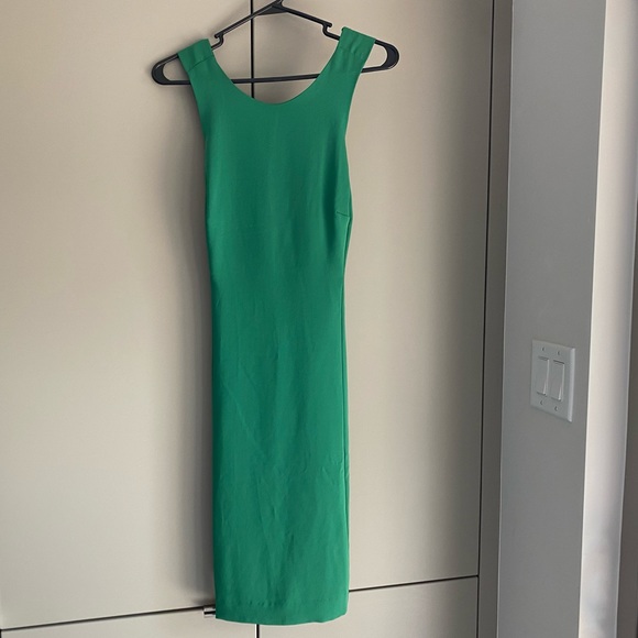 Ann Taylor Sleeveless Solid Green Cross Back Dress, NWT - Picture 1 of 9